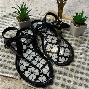 Kate Spade Black and White Floral Sandals